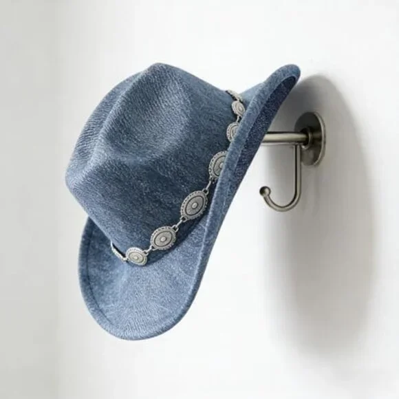 Denim Cowboy Hat Y2K Western Wide-Brim Adjustable Foldable Brim display picture 3
